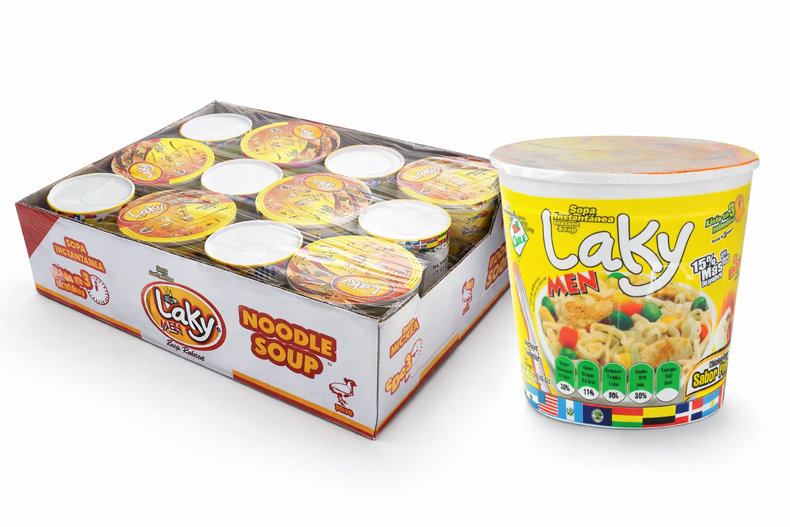Sopa Instantanea Vaso Laky Caja de 12 Und